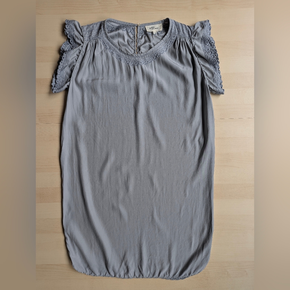 Isabel Marant Etoile‎ 100% Silk Gray Grey Lace Cap Sleeve Lightweight Slip Dress